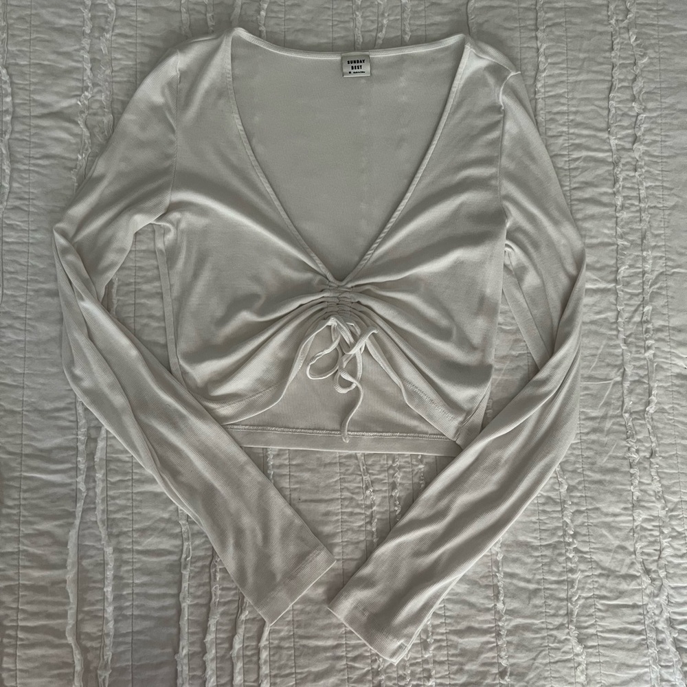 white long sleeve crop from aritzia